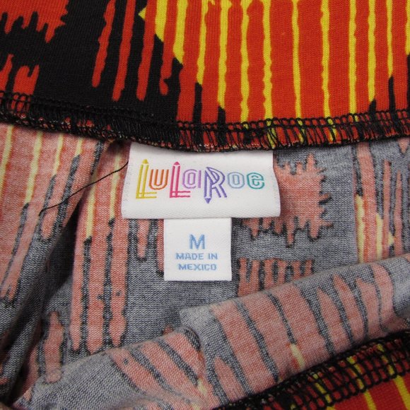 LuLaRoe Medium Madison Skirt Geometric Orange - Picture 4 of 5